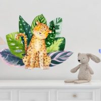 Watercolour Wall Jungle Tiger Composition