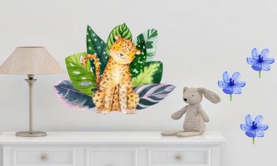 Watercolour Wall Jungle Tiger Composition