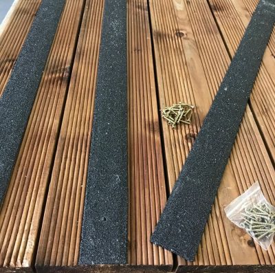 50mm Wide x 1m Anti Slip GRP Decking Strip Black - Image 3