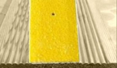 50mm Wide x 1m Anti Slip GRP Decking Strip Yellow