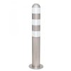TRAFFIC-LINE EV Charging Point Protection Bollards, Stainless Steel, 108/2mm, H 800mm, aluminium cap, white retro-reflective rings, surface fix - Image 2