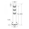 TRAFFIC-LINE EV Charging Point Protection Bollards, Stainless Steel, 108/2mm, H 1,200mm, aluminium cap, base plate 200mm Ø, surface fix - Image 3