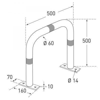 TRAFFIC-LINE EV Charging Point Protection Guard Steel Hot Dip Galvanised large, 60/2mm, H 500 x W 500mm - Image 3