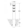 TRAFFIC-LINE EV Charging Point Protection Bollards, Stainless Steel, 108/2mm, H 1,200mm, aluminium cap, sub-surface fix - Image 2