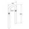 TRAFFIC-LINE EV Charging Point Protection Guard, Steel, Hot Dip Galvanised, small, 60/2mm, H 800 x W 360mm, two blue retro-reflective rings, sub-surface fix - Image 3