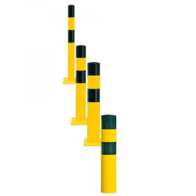 BLACK BULL Heavy Duty Bollard Type L-159mmØ x 1,200mmH - Surface Fix-Hot Dip Galvanised + Powder Coated - Yellow/Black - Image 2