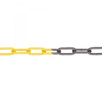 M-FERRO Signal 6 -Black/Yellow-Steel Barrier Chain 6mm Gauge Galvanised and Plastic Coated Supplied per metre