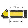TRAFFIC-LINE Cable/Hose Protection Ramp Large - 960 x 600 x 75mmH - 3 Channel - Black/Yellow - Image 4