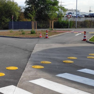 TOPSTOPer Speed Reduction Bumps - 500mm dia. x 70mmH - Fixings Included - Yellow - Image 3