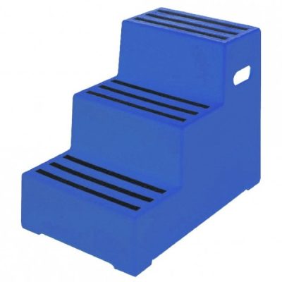 Heavy Duty Plastic Steps 3 Tread Load Bearing 260kg Food Approved Safety Steps Blue - Image 4