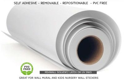508mm(20″) x 30m MS4WALL Solvent Self adhesive repositionable Fabric Pvc free - Image 2