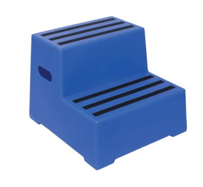 Heavy Duty Plastic Steps 2 Tread Load Bearing 260kg Food Approved Safety Steps Blue