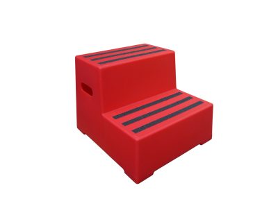 Heavy Duty Plastic Steps 2 Tread Load Bearing 260kg Food Approved Safety Steps Red