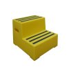 Heavy Duty Plastic Steps 2 Tread Load Bearing 260kg Food Approved Safety Steps Yellow