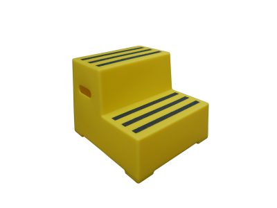 Heavy Duty Plastic Steps 2 Tread Load Bearing 260kg Food Approved Safety Steps Yellow