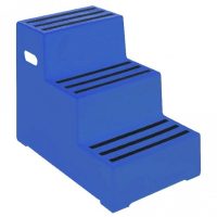 Heavy Duty Plastic Steps 3 Tread Load Bearing 260kg Food Approved Safety Steps Blue