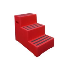 Heavy Duty Plastic Steps 3 Tread Load Bearing 260kg Food Approved Safety Steps Red