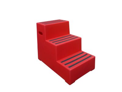 Heavy Duty Plastic Steps 3 Tread Load Bearing 260kg Food Approved Safety Steps Red