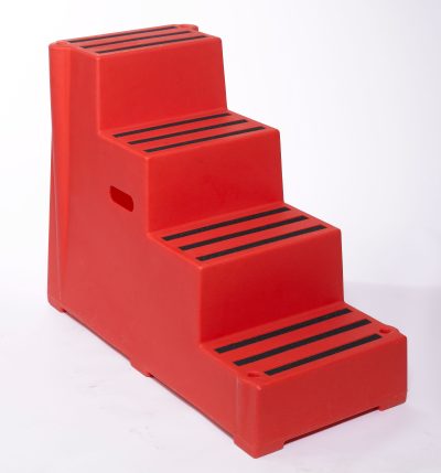 Heavy Duty Plastic Steps 4 Tread Load Bearing 260kg Food Approved Safety Steps Red