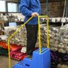 Heavy Duty Plastic Steps 4 Tread with Handrail Load Bearing 260kg Food Approved Safety Steps Blue - Image 3