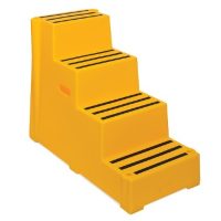 Heavy Duty Plastic Steps 4 Tread Load Bearing 260kg Food Approved Safety Steps Yellow