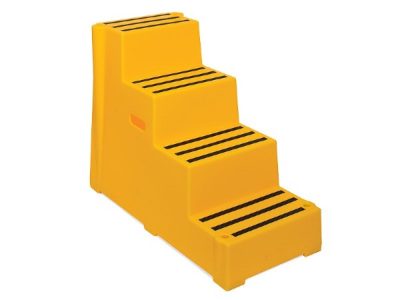 Heavy Duty Plastic Steps 4 Tread Load Bearing 260kg Food Approved Safety Steps Yellow