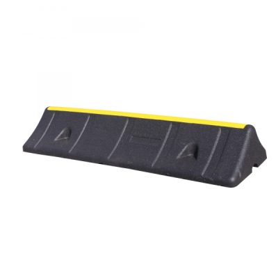 TRAFFIC-LINE Heavy Duty Wheel Stop Recycled Rubber 1,000mm Long x 150mm High Black/Yellow - Image 2