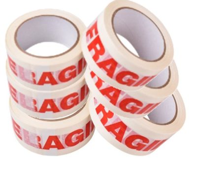 Pack of 6 rolls Fragile Packing Tape 48mm x 66m