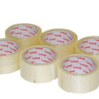 Pack of 6 rolls Vibac Polypropylene Hot Melt Tape - Clear(48mm x 66m)