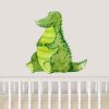 Jungle Animal Nursery Decal,  Baby Crocodile Wall Sticker, Childrens Watercolour Bedroom Decor, removeable fabric