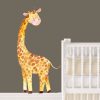 Jungle Animal Nursery Decal,  Baby giraffe Wall Sticker, Childrens Watercolour Bedroom Decor,removeable fabric