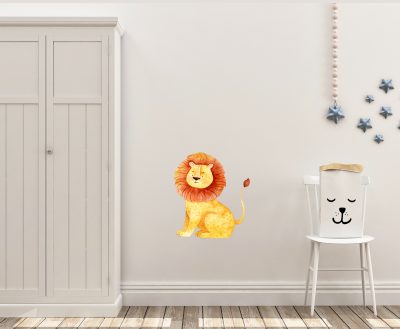 Jungle Animal Nursery Decal, Baby Lion Wall Sticker, Childrens Watercolour Bedroom Decor,removeable fabric - Image 4