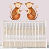 Jungle Animal Nursery Decal,  Twin Monkeys Wall Sticker, Childrens Watercolour Bedroom Decor,removeable fabric - Image 3
