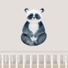 Jungle Animal Nursery Decal,  Baby Panda Wall Sticker, Childrens Watercolour Bedroom Decor,removeable fabric