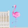Jungle Animal Nursery Decal,  Pink Flamingo Wall Sticker, Childrens Watercolour Bedroom Decor,removeable fabric
