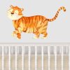Jungle Animal Nursery Decal,  Baby Tiger Wall Sticker, Childrens Watercolour Bedroom Decor, removeable fabric