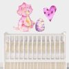 Jungle Animal Nursery Decal,  Baby Triceratops Wall Sticker, Childrens Watercolour Dinosaur Bedroom Decor, removeable fabric - Image 3