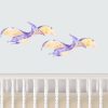 Jungle Animal Nursery Decal, Twin Baby Flying pterodactyl Wall Sticker, Childrens Watercolour Dinosaur Bedroom Decor, removeable fabric