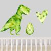 Jungle Animal Nursery Decal, Baby T-Rex Dino Wall Sticker, Childrens Watercolour Dinosaur Bedroom Decor, removeable fabric