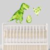 Jungle Animal Nursery Decal, Baby T-Rex Dino Wall Sticker, Childrens Watercolour Dinosaur Bedroom Decor, removeable fabric - Image 3