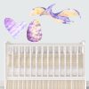 Jungle Animal Nursery Decal, Flying pterodactyl Wall Sticker, Childrens Watercolour Dinosaur Bedroom Decor, removeable fabric - Image 3