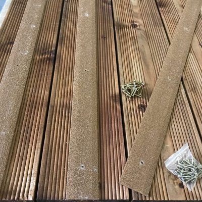 50mm Wide x 1m Anti Slip GRP Decking Strip Brown - Image 4