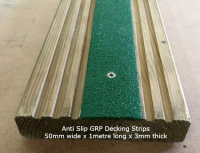 50mm Wide x 1metre Anti Slip GRP Decking Strip Green - Image 4