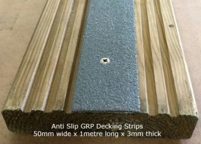 50mm Wide x 1m Anti Slip GRP Decking Strip Grey - Image 4
