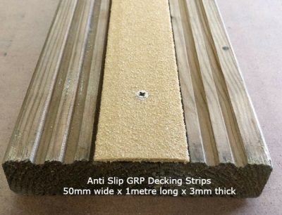 50mm Wide x 1m Anti Slip GRP Decking Strip Beige - Image 4