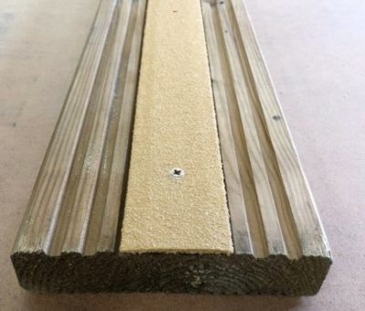 50mm Wide x 1.2metres Long Anti Slip GRP Decking Strip Beige
