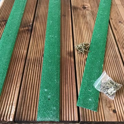 50mm Wide x 1.2metres Long Anti Slip GRP Decking Strip Green - Image 3