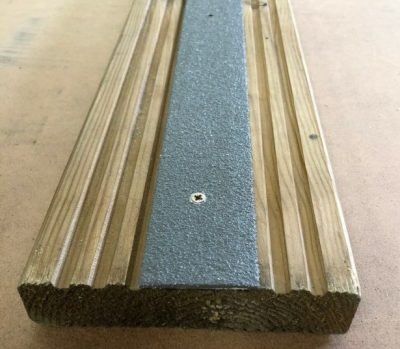 50mm Wide x 1.2metres Long Anti Slip GRP Decking Strip Grey