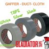 48mm x 50m Cloth Gaffa Duct Black Galdiator Tape 35 Mesh - Image 2