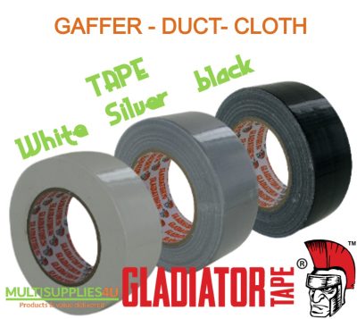 48mm x 50m Cloth Gaffa Duct Black Galdiator Tape 35 Mesh - Image 2